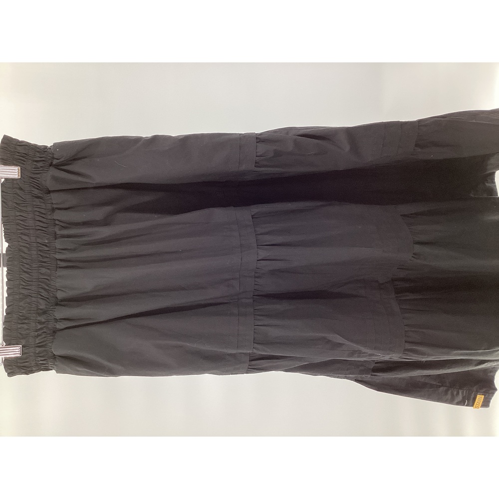 Quince Women's 100% Organic Cotton Tiered Maxi Skirt  Black M